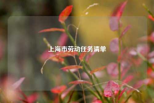 上海市劳动任务清单