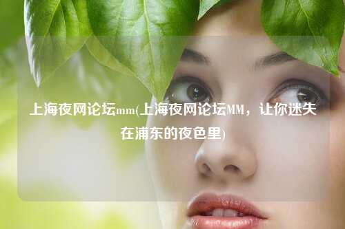 上海夜网论坛mm(上海夜网论坛MM，让你迷失在浦东的夜色里)