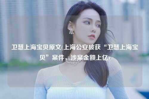 卫慧上海宝贝原文(上海公安破获“卫慧上海宝贝”案件，涉案金额上亿)